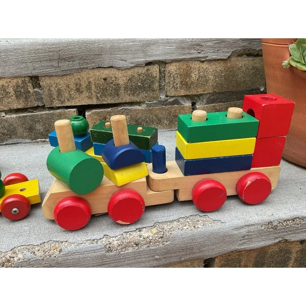 Holgate wooden pull train with Blocks and dowels